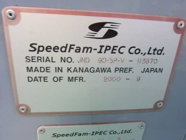 スピードファム(Speedfam) JND-9B-5P-V ラップ盤 の画像 2枚目