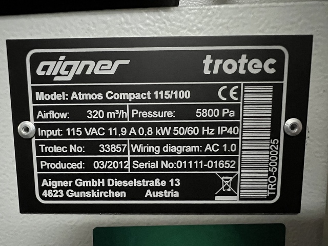 Trotec Speedy100fiber レーザー加工機 の画像 8枚目