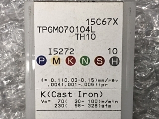 タンガロイ TPGM070104L TH10 インサート・チップ の画像 1枚目