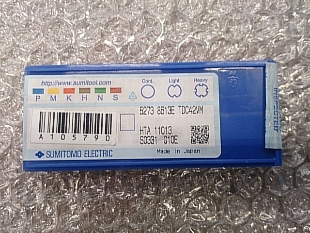住友電工 5273 8613E TDC42VM G10E インサート・チップ の画像 2枚目