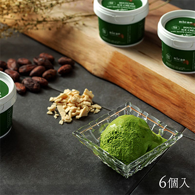 nicaoの抹茶ホワイトチョコチップ入りアイスクリーム（6個）のイメージ