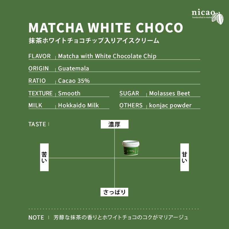 nicaoの抹茶ホワイトチョコチップ入りアイスクリーム（6個）｜PREZO