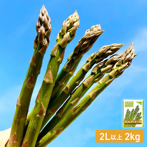 グリーンアスパラガス 2Lサイズ以上 2kg【北海道産】のイメージ