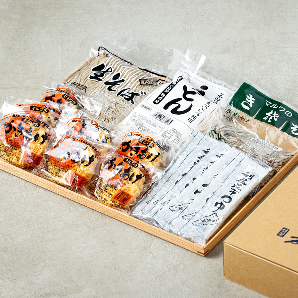 生そば＆生うどん7人前セット【利尻昆布つゆと職人手揚げかき揚げ付