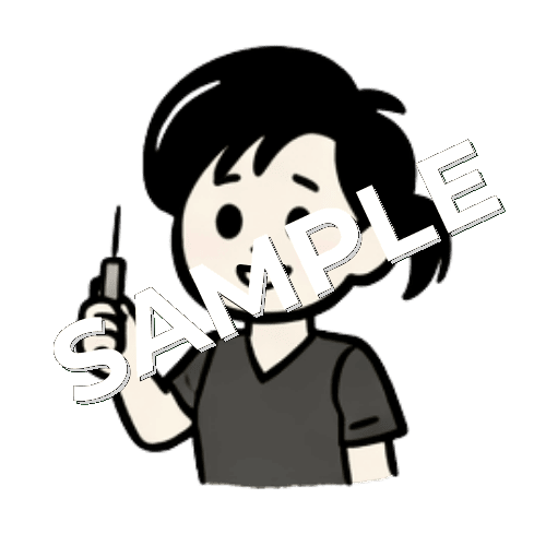 鍼を持っている女性鍼灸師のイラスト