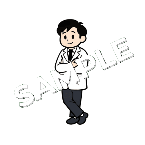 モデル立ちポーズの男性薬剤師のイラスト