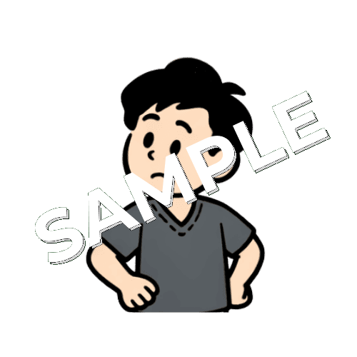 院内を見渡す男性鍼灸師のイラスト