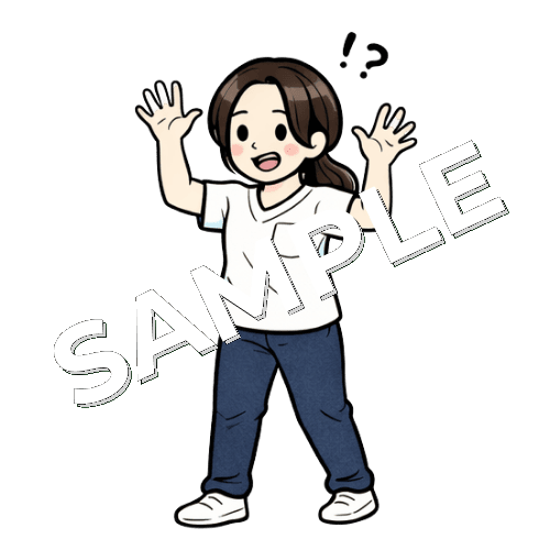 驚いた女性作業療法士のイラスト