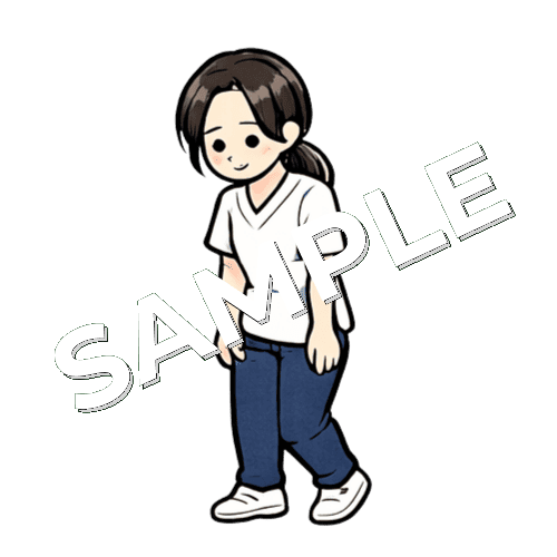 悲しい表情の女性作業療法士のイラスト