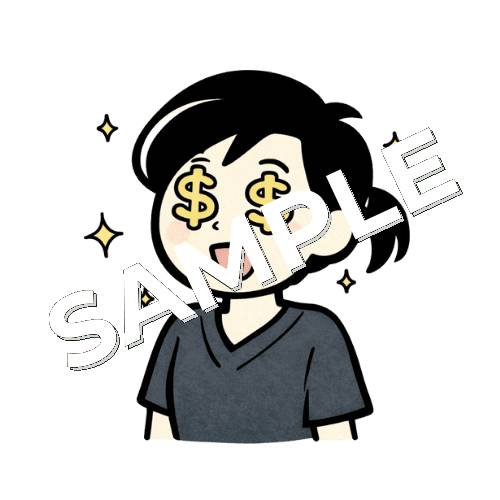 目がお金になる女性鍼灸師のイラスト