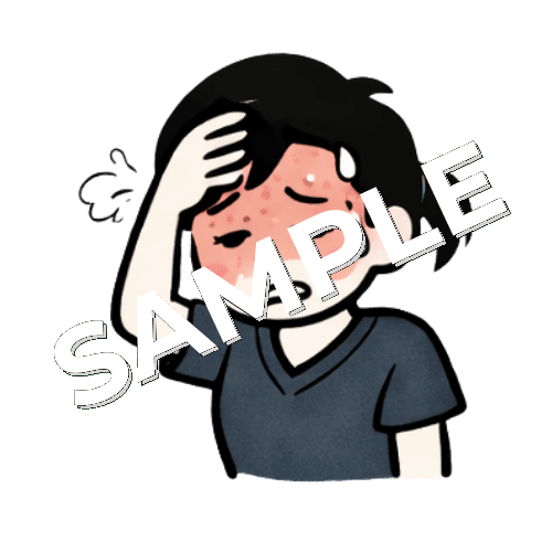 暑がる女性鍼灸師のイラスト