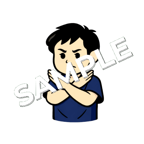 バツポーズをする男性鍼灸師のイラスト