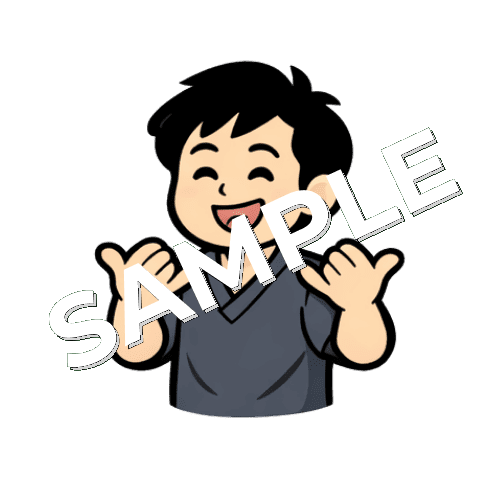 アロハポーズをする男性鍼灸師のイラスト