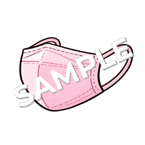 ピンクの立体型マスクのイラスト