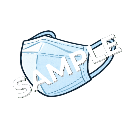 水色の立体型マスクのイラスト
