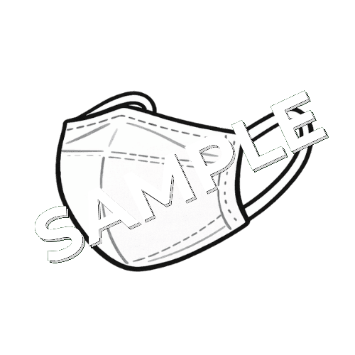 白い立体型マスクのイラスト