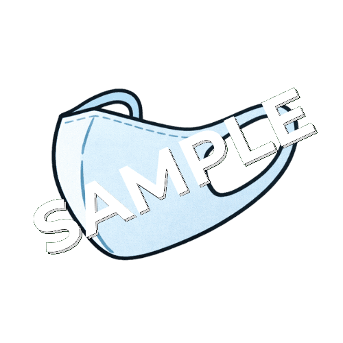 水色のウレタンマスクのイラスト