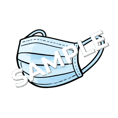 水色のプリーツ型マスクのイラスト