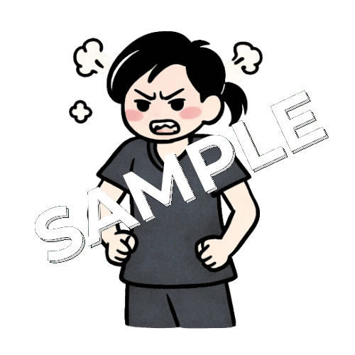 激怒する女性鍼灸師のイラスト