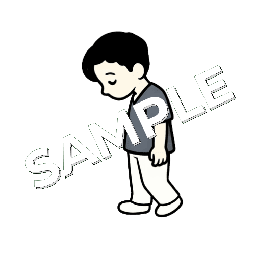 落ち込んで歩く男性鍼灸師のイラスト