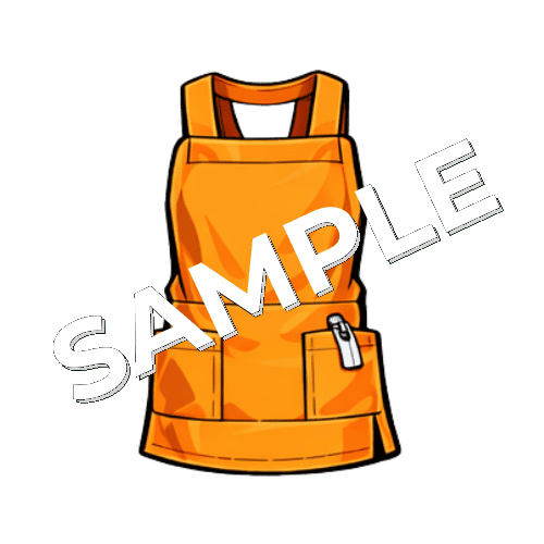 オレンジ色のエプロンのイラスト