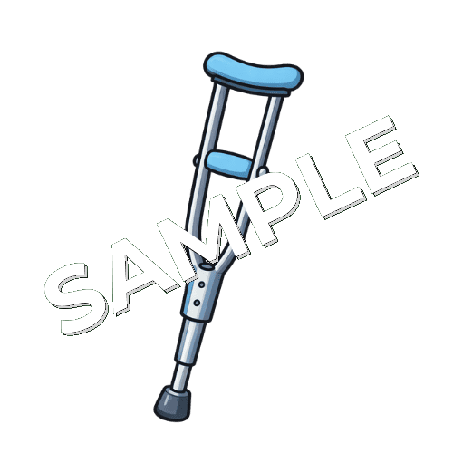 片松葉杖のイラスト