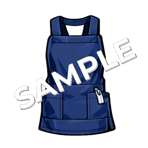 紺色のエプロンのイラスト