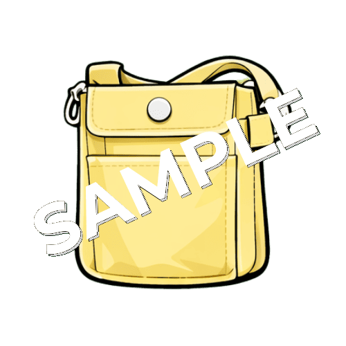 黄色のウエストポーチのイラスト