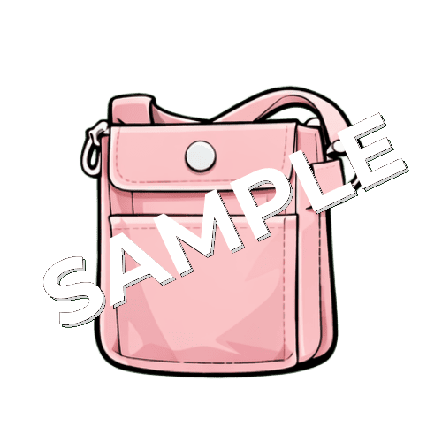 ピンク色のウエストポーチのイラスト