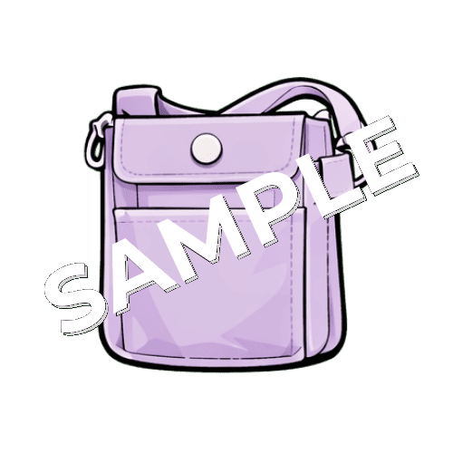 紫色のウエストポーチのイラスト