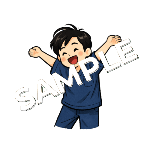 ラジオ体操をする男性鍼灸師のイラスト