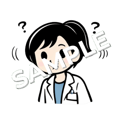 キョロキョロする女性薬剤師のイラスト