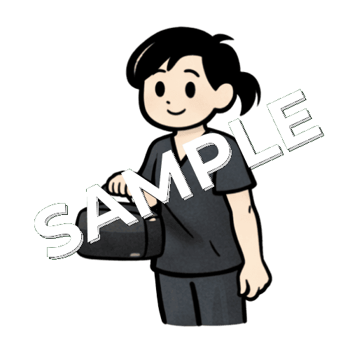 鍼灸師道具を持つ女性鍼灸師のイラスト