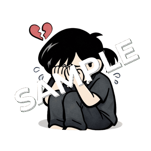 失恋して泣く女性鍼灸師のイラスト