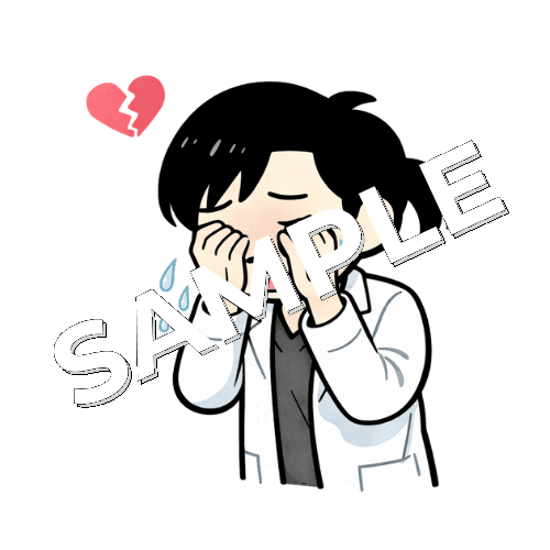 失恋して泣く女性薬剤師のイラスト