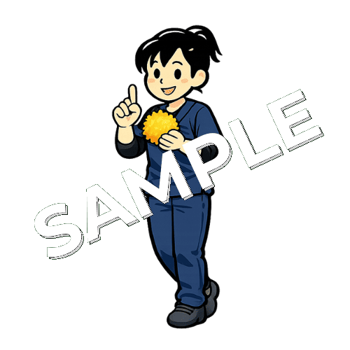 トレーニングボールと女性理学療法士のイラスト