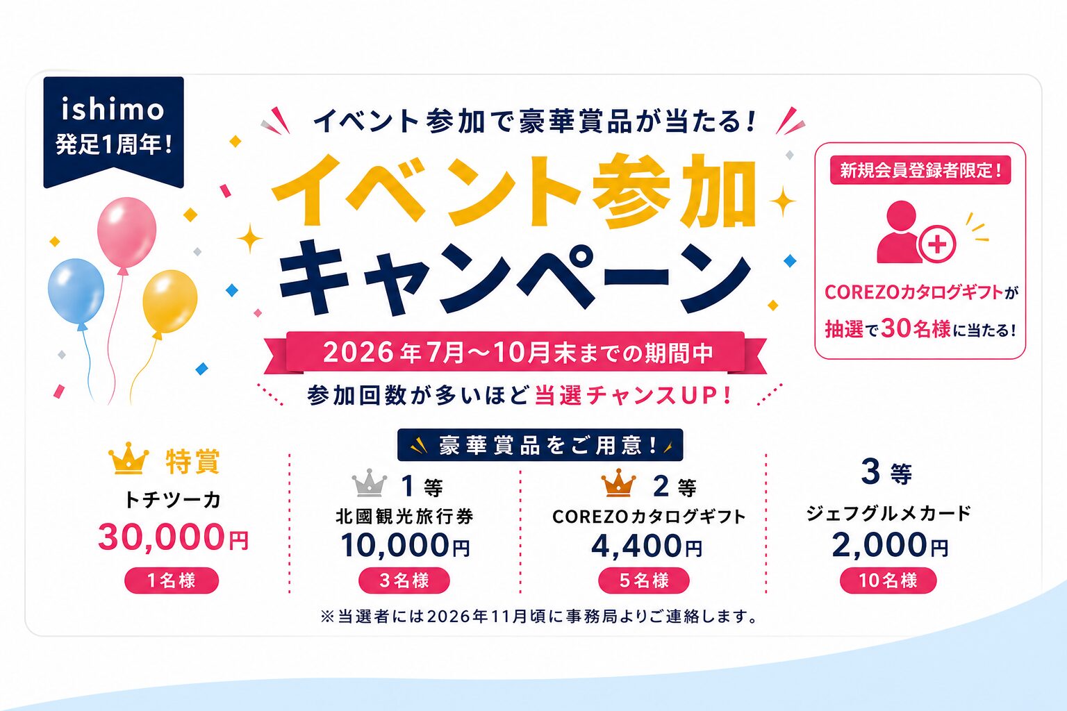 ishimo１周年　参加キャンペーン開催中！