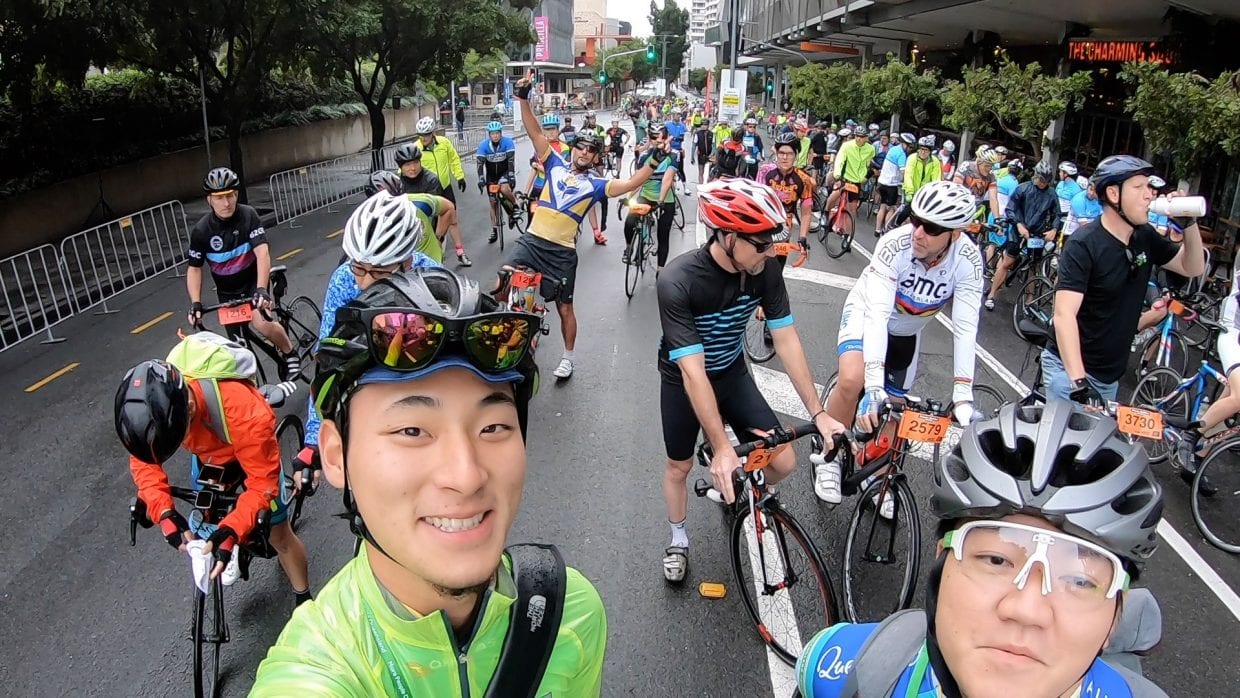 ▲(左)自転車YouTuber サイクリングマン (右)ゆるぽたの伝道師マツムラ(筆者)