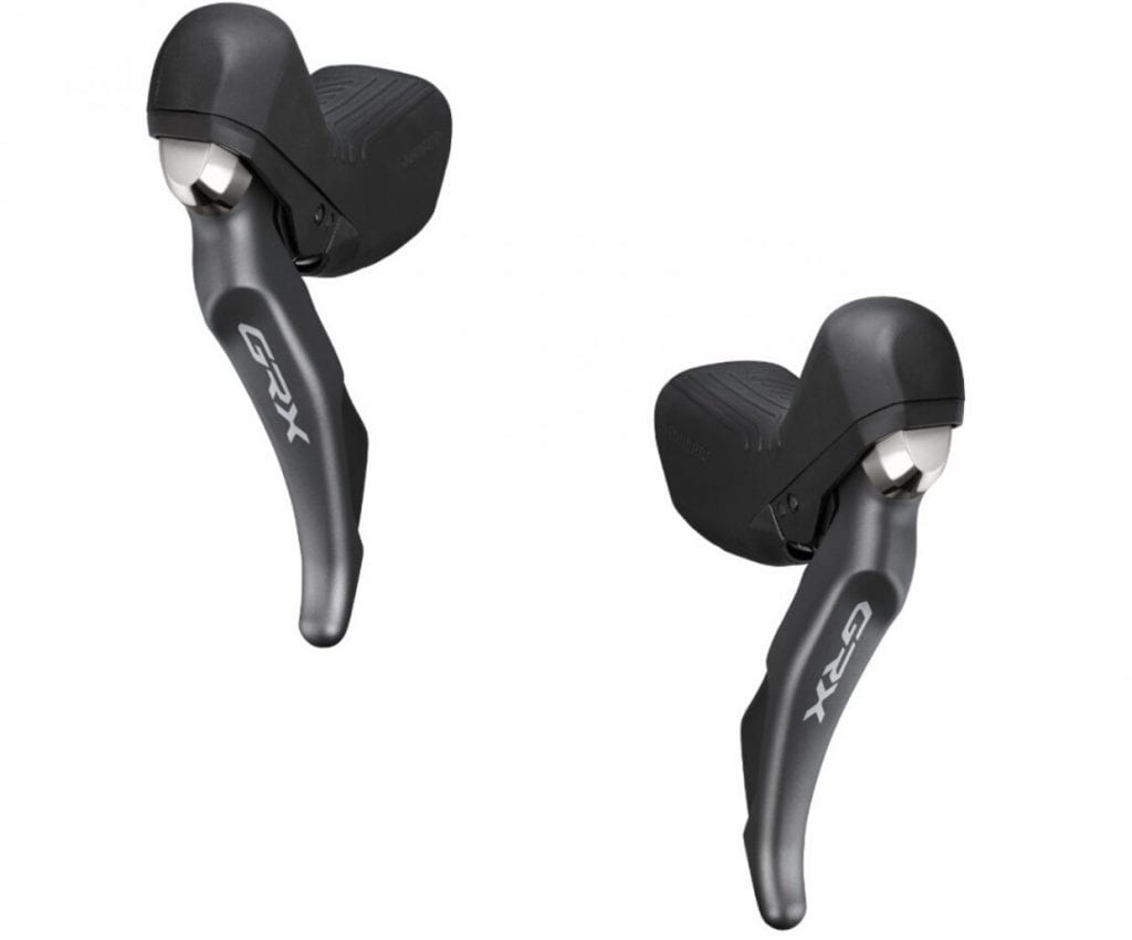 シマノGRXのデュアルコントロールレバー(油圧式ディスクブレーキ用)。左右セット価格で53,627円(税抜/執筆時の希望小売価格)Image: SHIMANO
