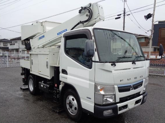 H.29年三菱キャンター高所作業車電工仕様アイチ9.7Mオートマ|中古トラックの販売・買取・査定のアイナビ
