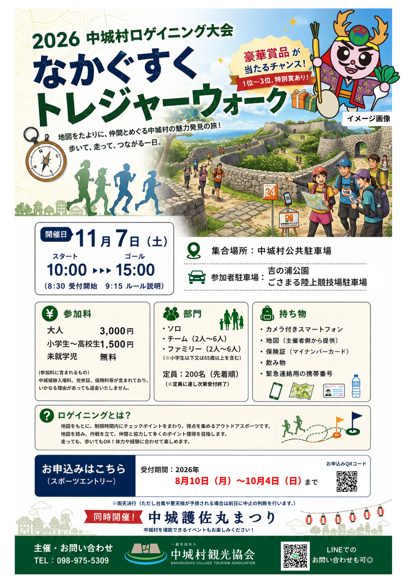 2026中城村ロゲイニング大会「なかぐすくトレジャーウォーク」