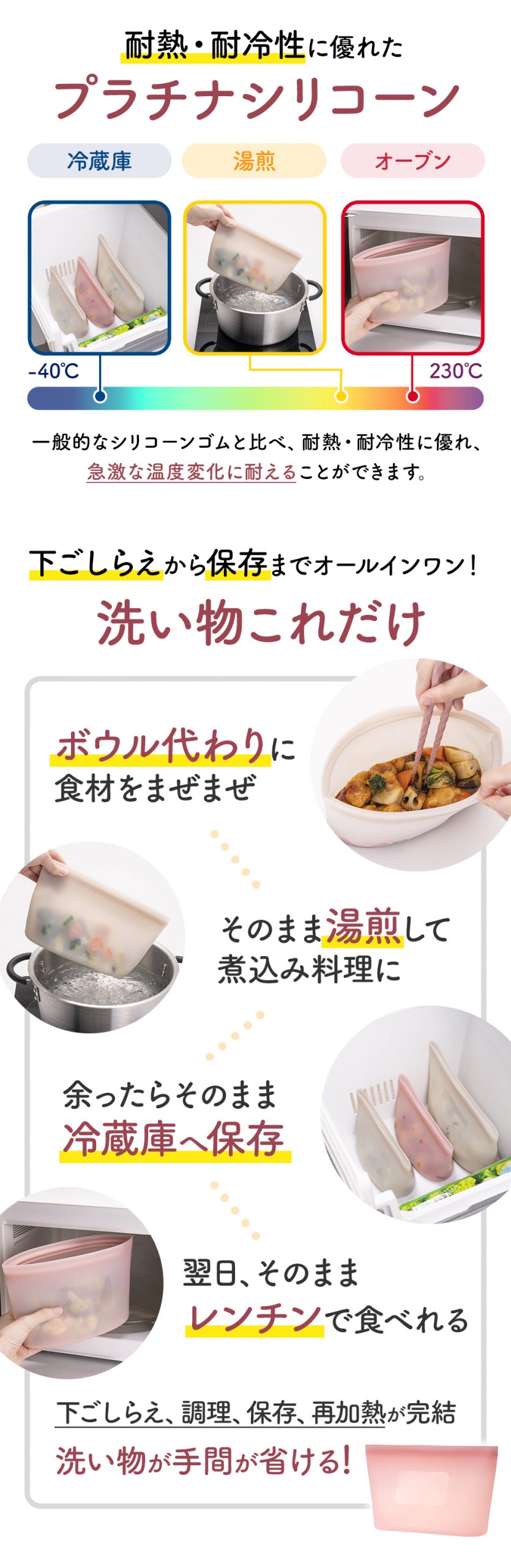 シリコーン保存バッグ