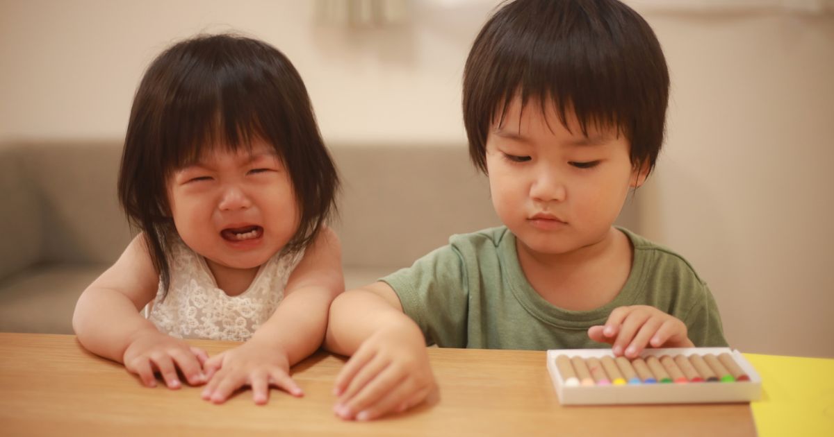 兄弟で遊ぶ画像