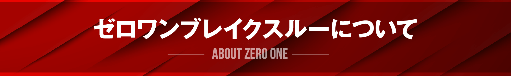 ゼロワンブレイクスルーについて