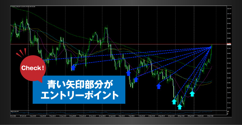 青い矢印部分がエントリーポイント