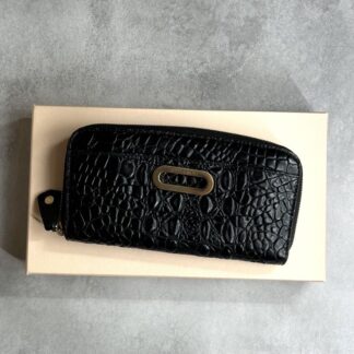 JIMMY CHOO ジミーチュウ / エンボスクロコダイルジップアラウンドウォレット