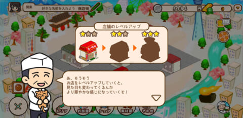 「ハコハコ!商店街」チュートリアル画面