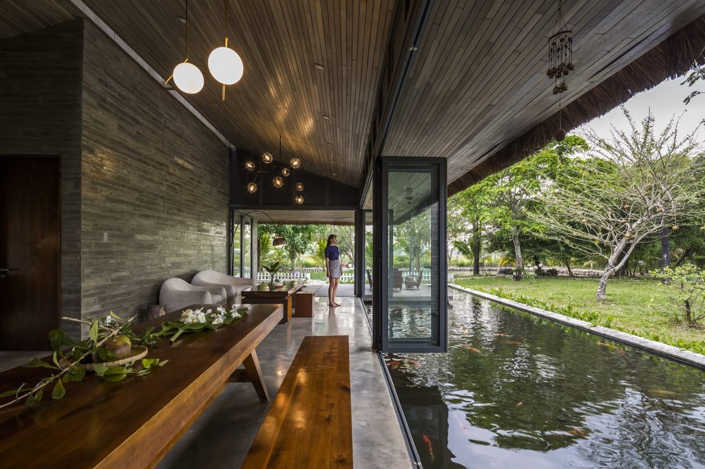 Interior view of Am House in Can Giuoc, Vietnam