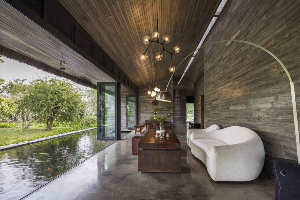 Interior view of Am House in Can Giuoc, Vietnam