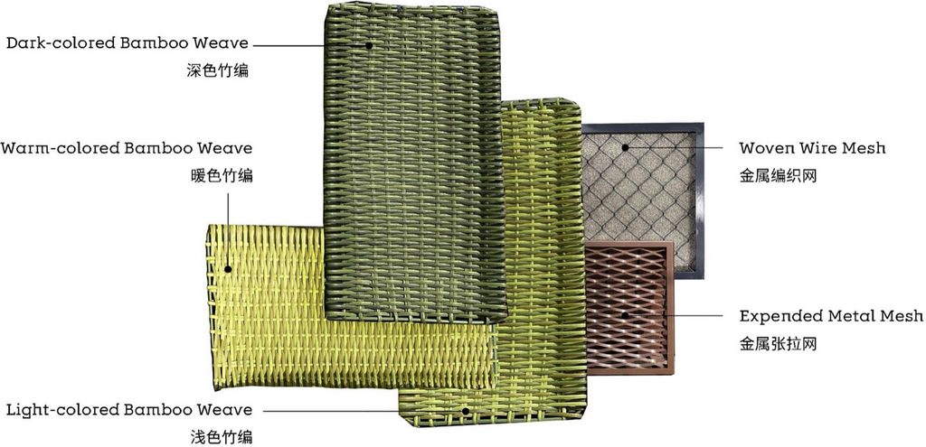 Woven cladding material assembly drawing
